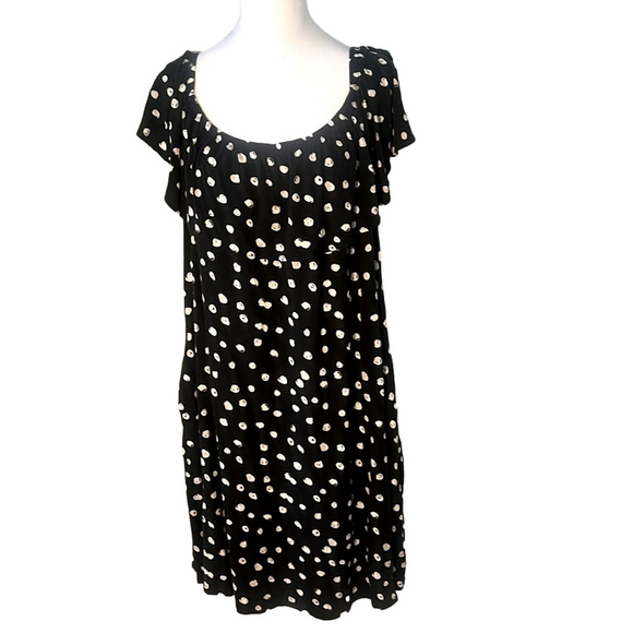Lane Bryant Off Shoulder Black Polka Dot Dress Women’s Size 22/24 Pockets - Picture 1 of 10